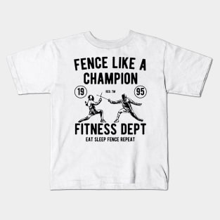 Fencing Champion Kids T-Shirt